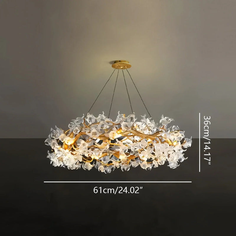 Feyran Petala Crystal Round Chandelier for Living Room