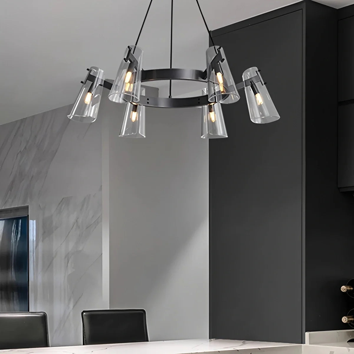 Feyran Modern All-Copper Acrylic Chandelier for Dining Room