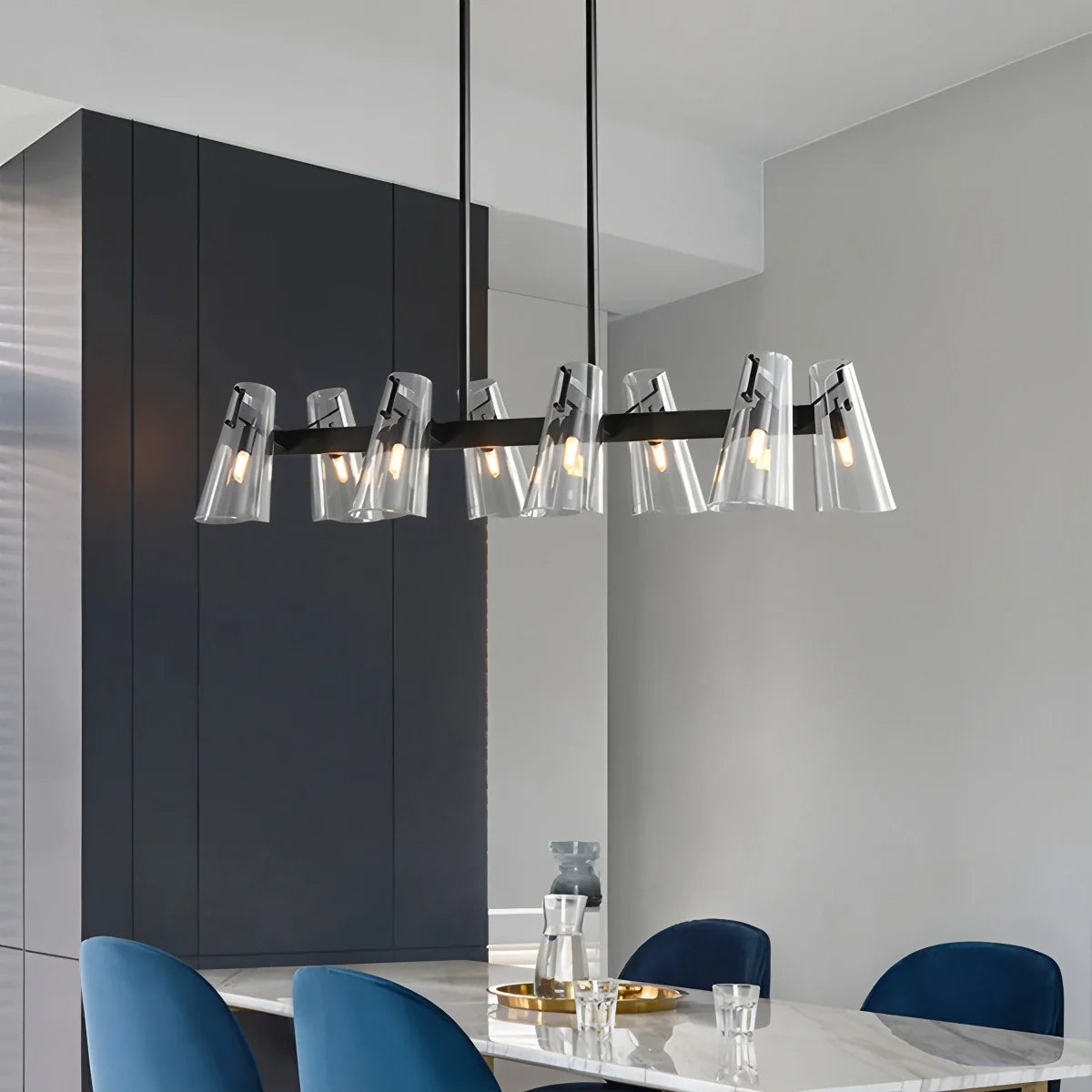 Feyran Modern All-Copper Acrylic Chandelier for Dining Room