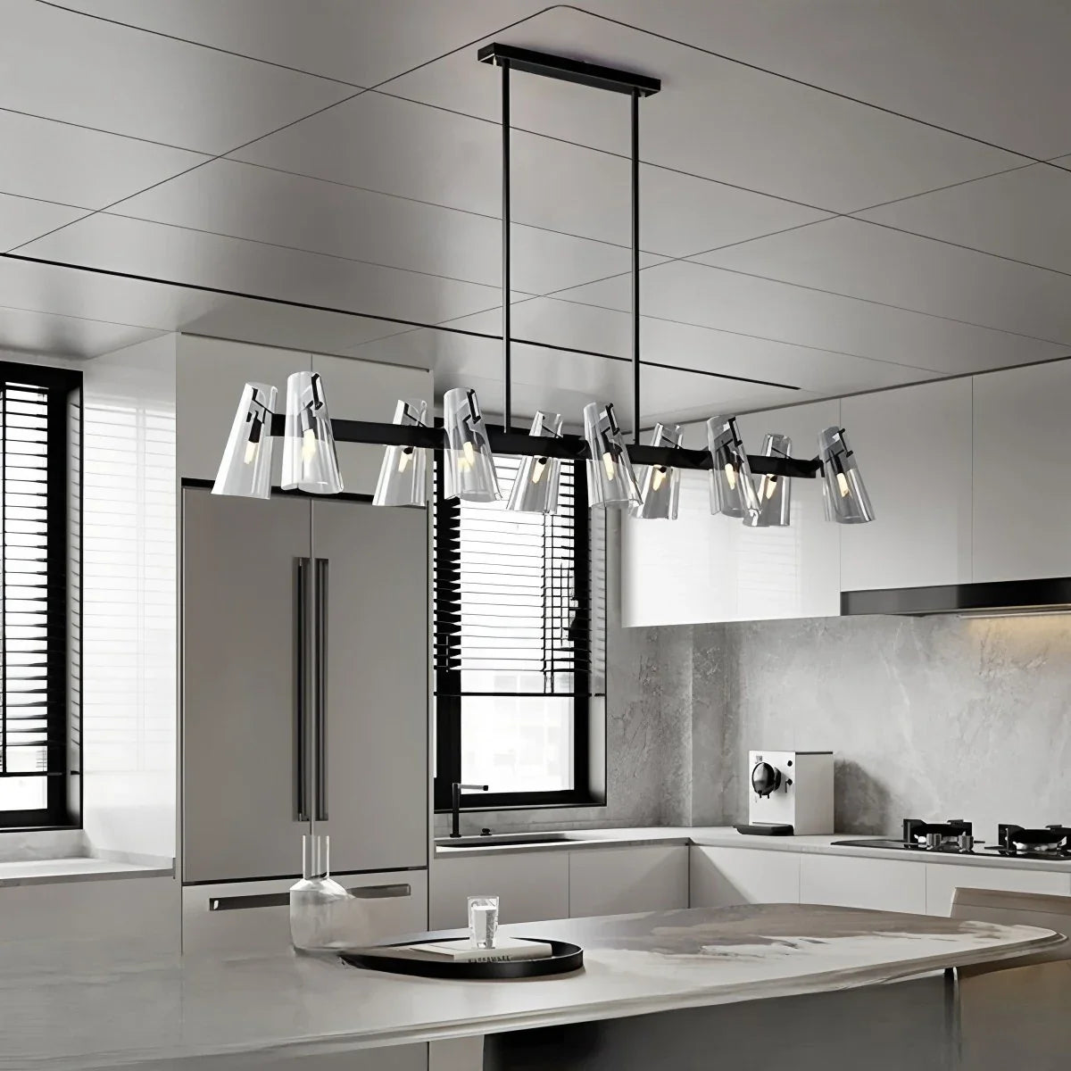 Feyran Modern All-Copper Acrylic Chandelier for Dining Room