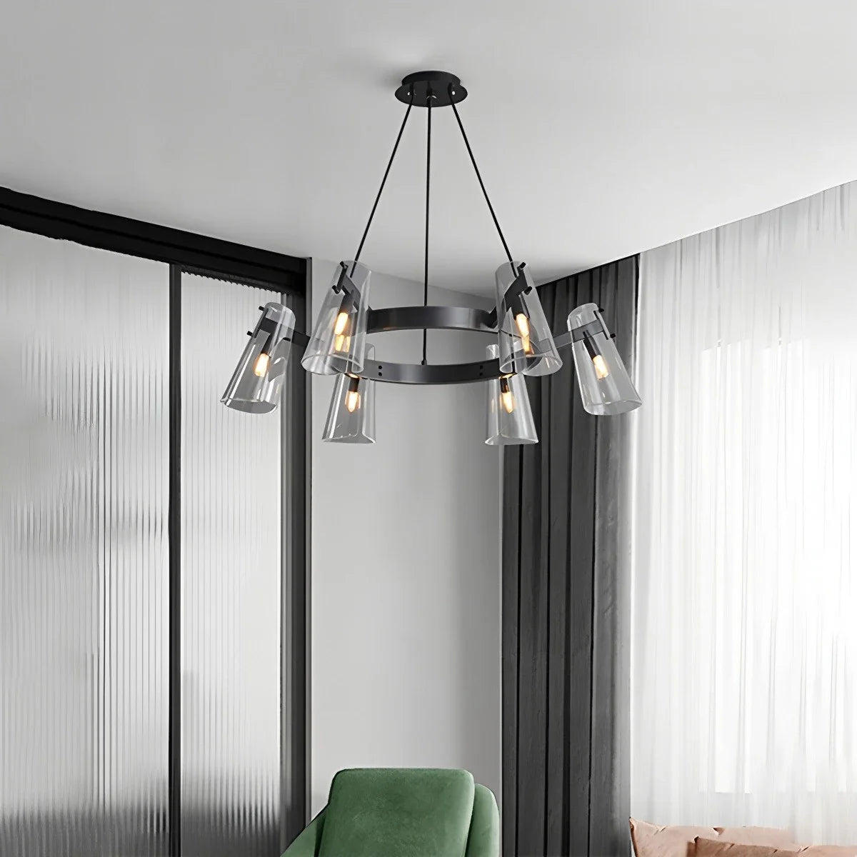 Feyran Modern All-Copper Acrylic Chandelier for Dining Room