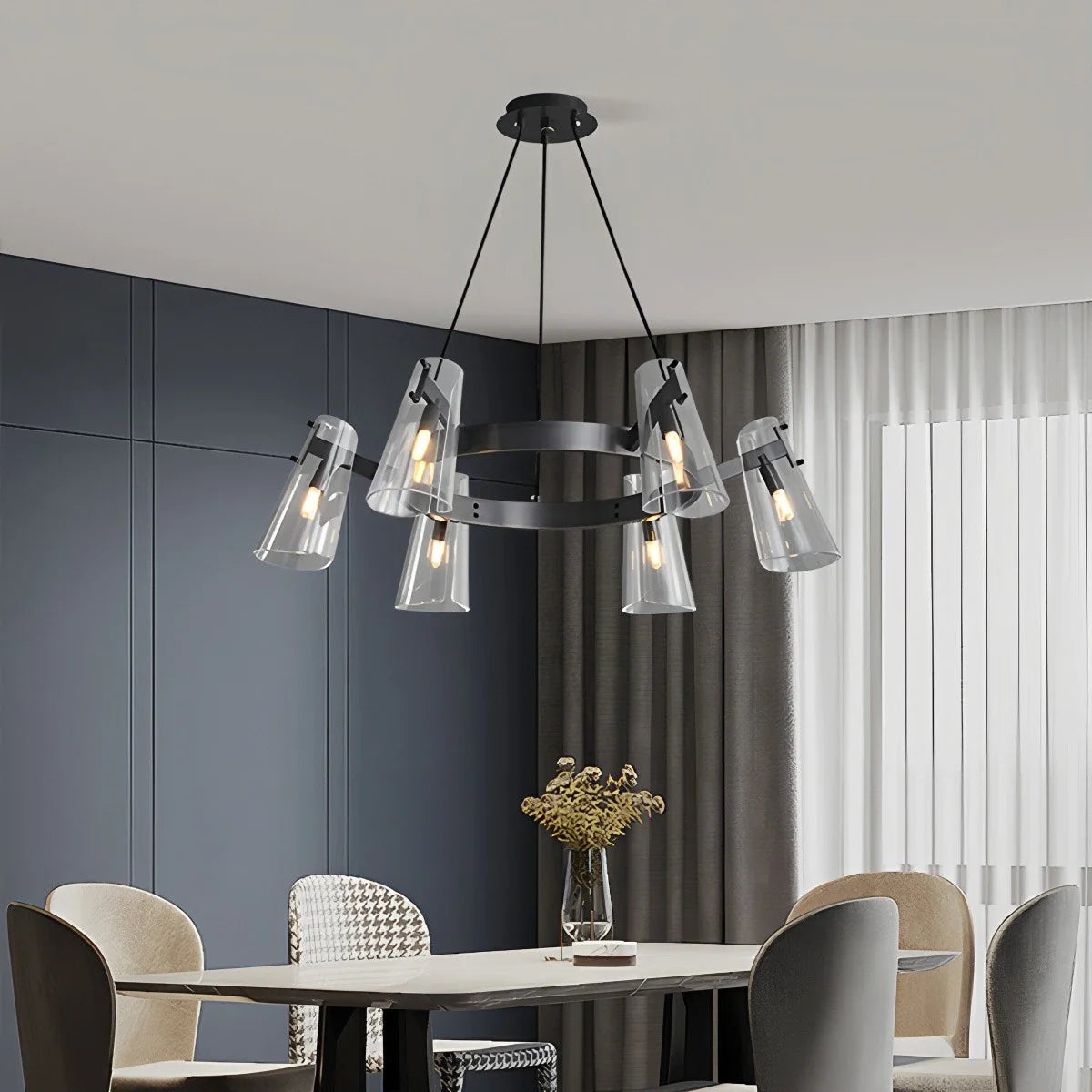 Feyran Modern All-Copper Acrylic Chandelier for Dining Room