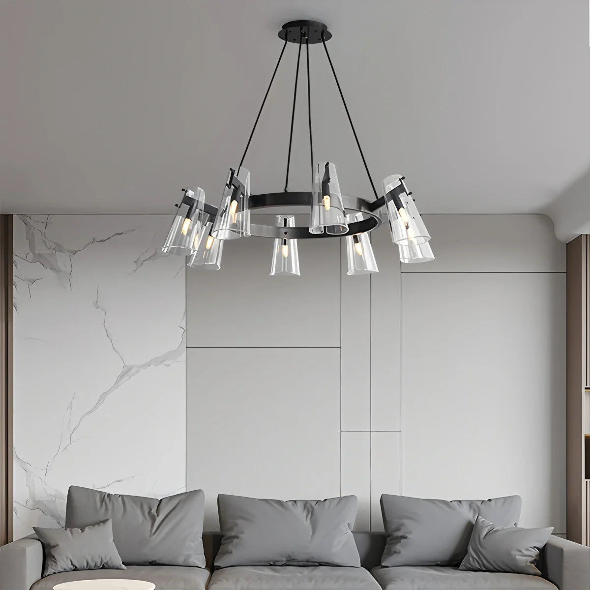 Feyran Modern All-Copper Acrylic Chandelier for Dining Room