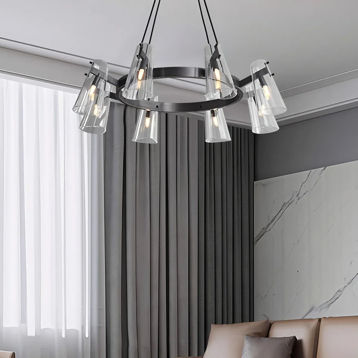 Feyran Modern All-Copper Acrylic Chandelier for Dining Room
