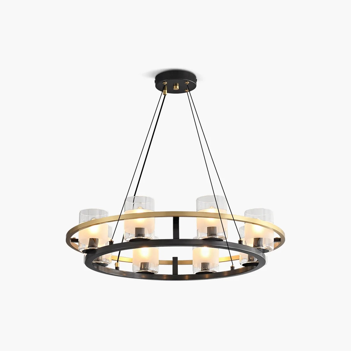 Feyran Nordic Art Simulation Candle Glass Chandelier