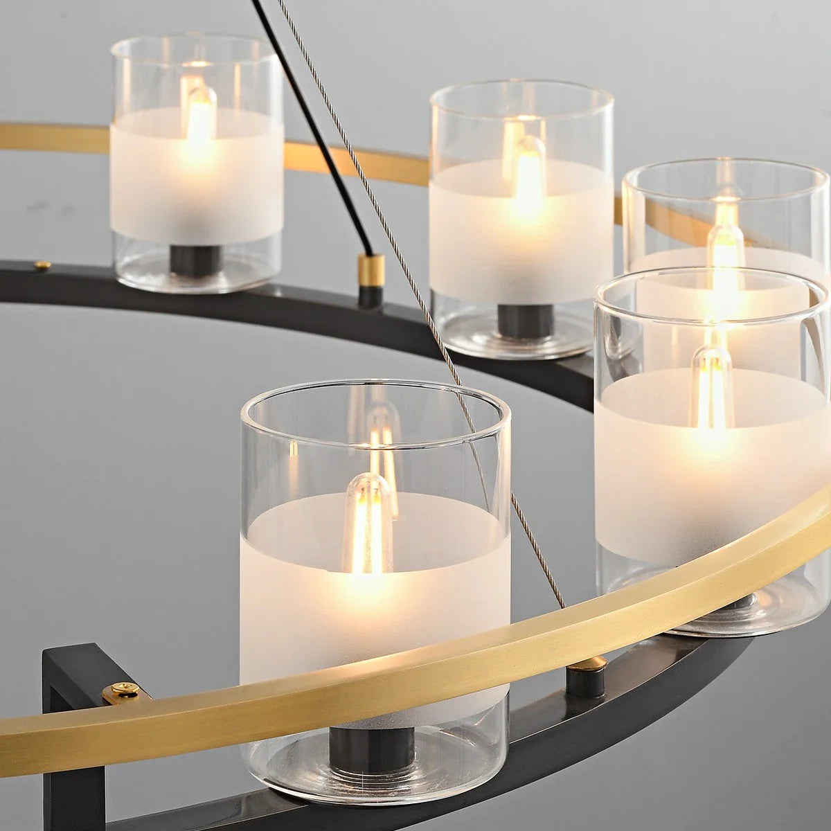 Feyran Nordic Art Simulation Candle Glass Chandelier