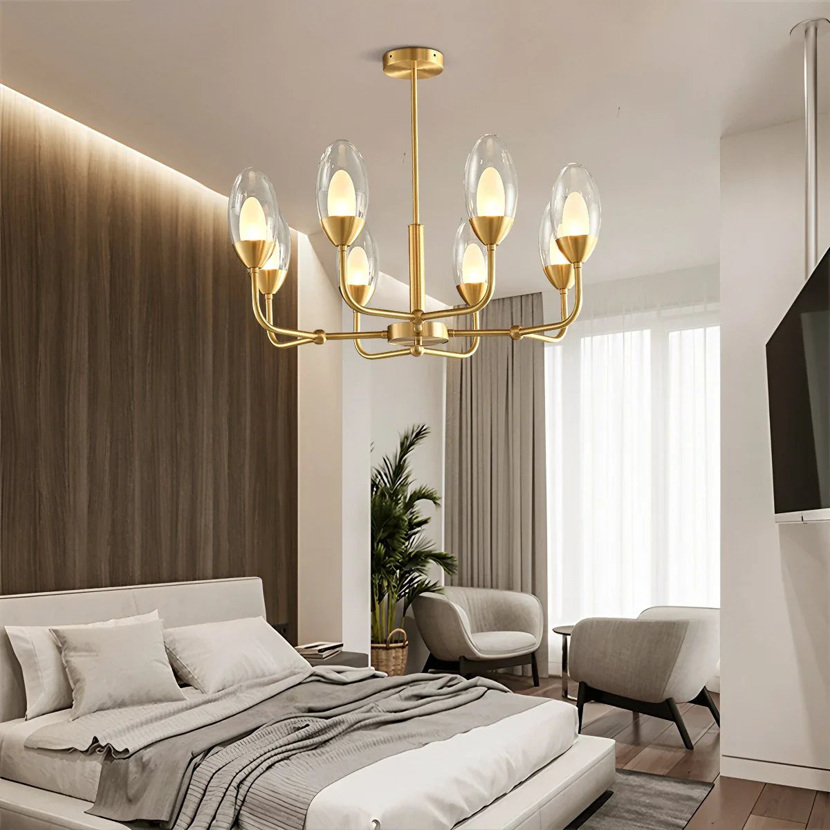 Feyran Luxury Copper & Transparent Glass Chandelier
