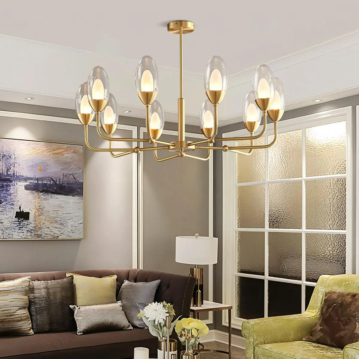 Feyran Luxury Copper & Transparent Glass Chandelier