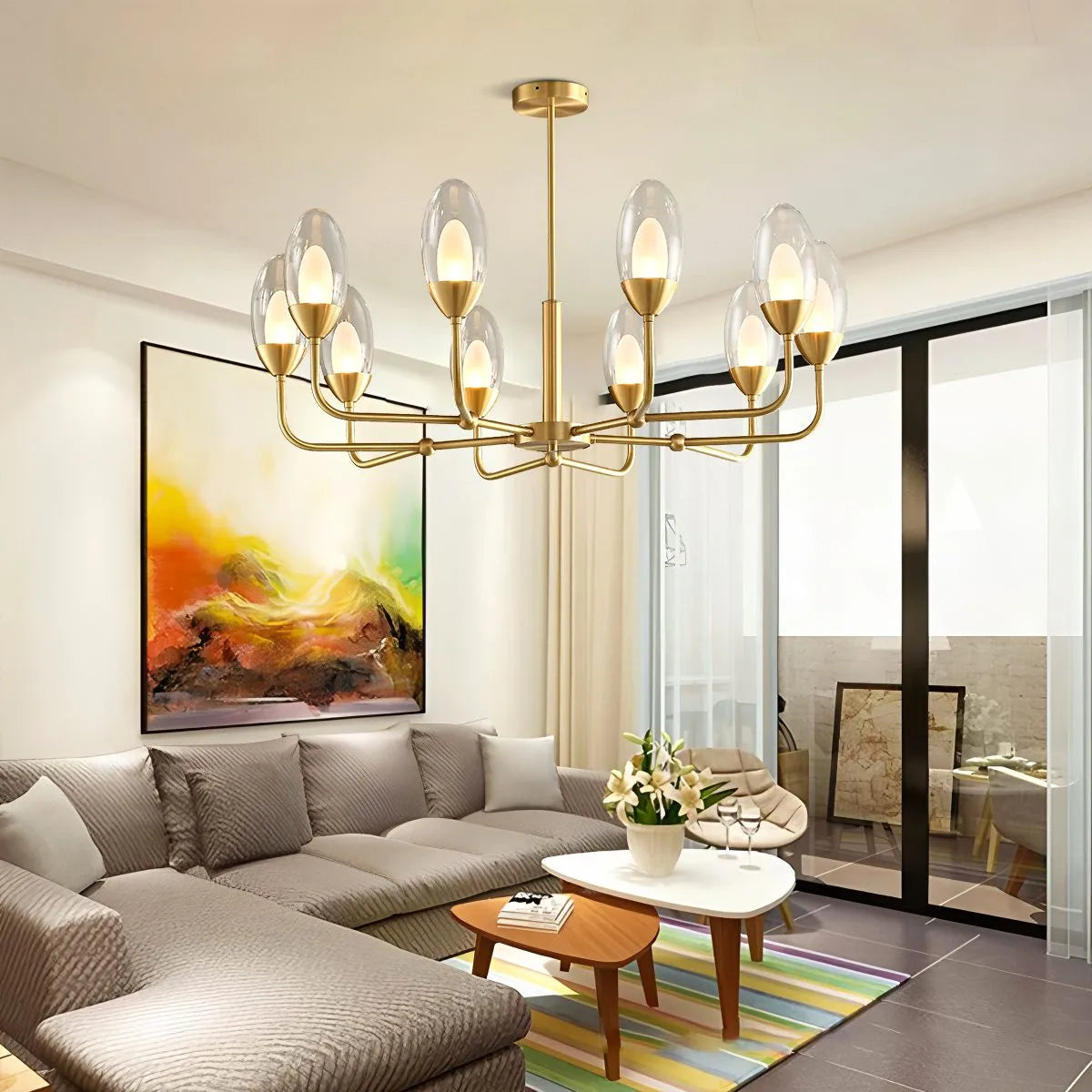 Feyran Luxury Copper & Transparent Glass Chandelier