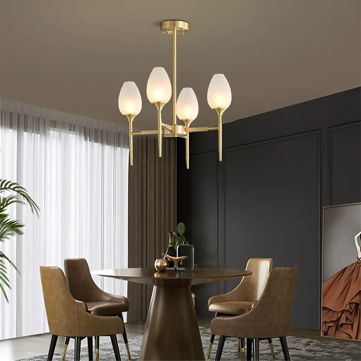 Feyran American All-Copper Bud Glass Chandelier
