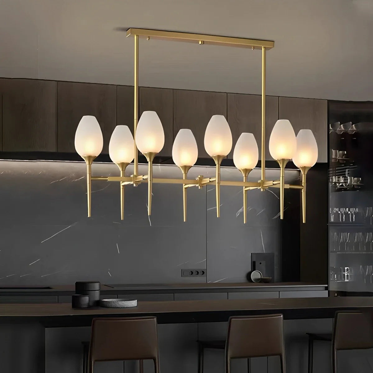 Feyran American All-Copper Bud Glass Chandelier