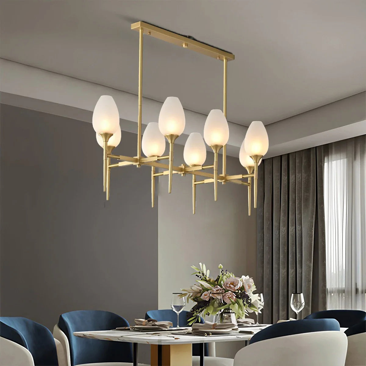 Feyran American All-Copper Bud Glass Chandelier