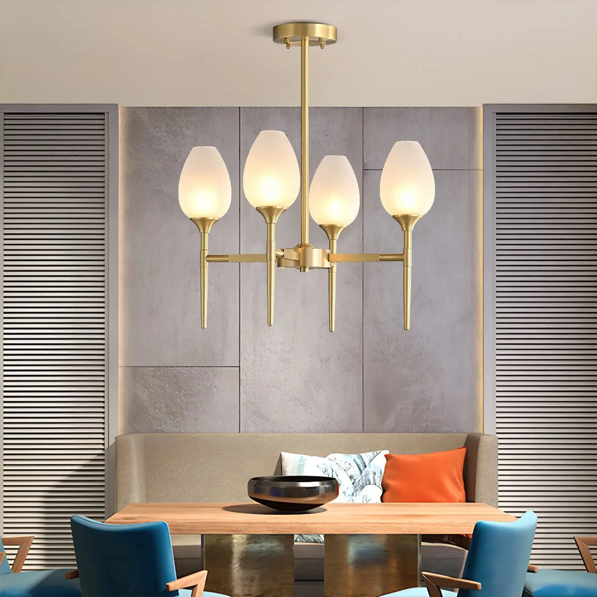 Feyran American All-Copper Bud Glass Chandelier