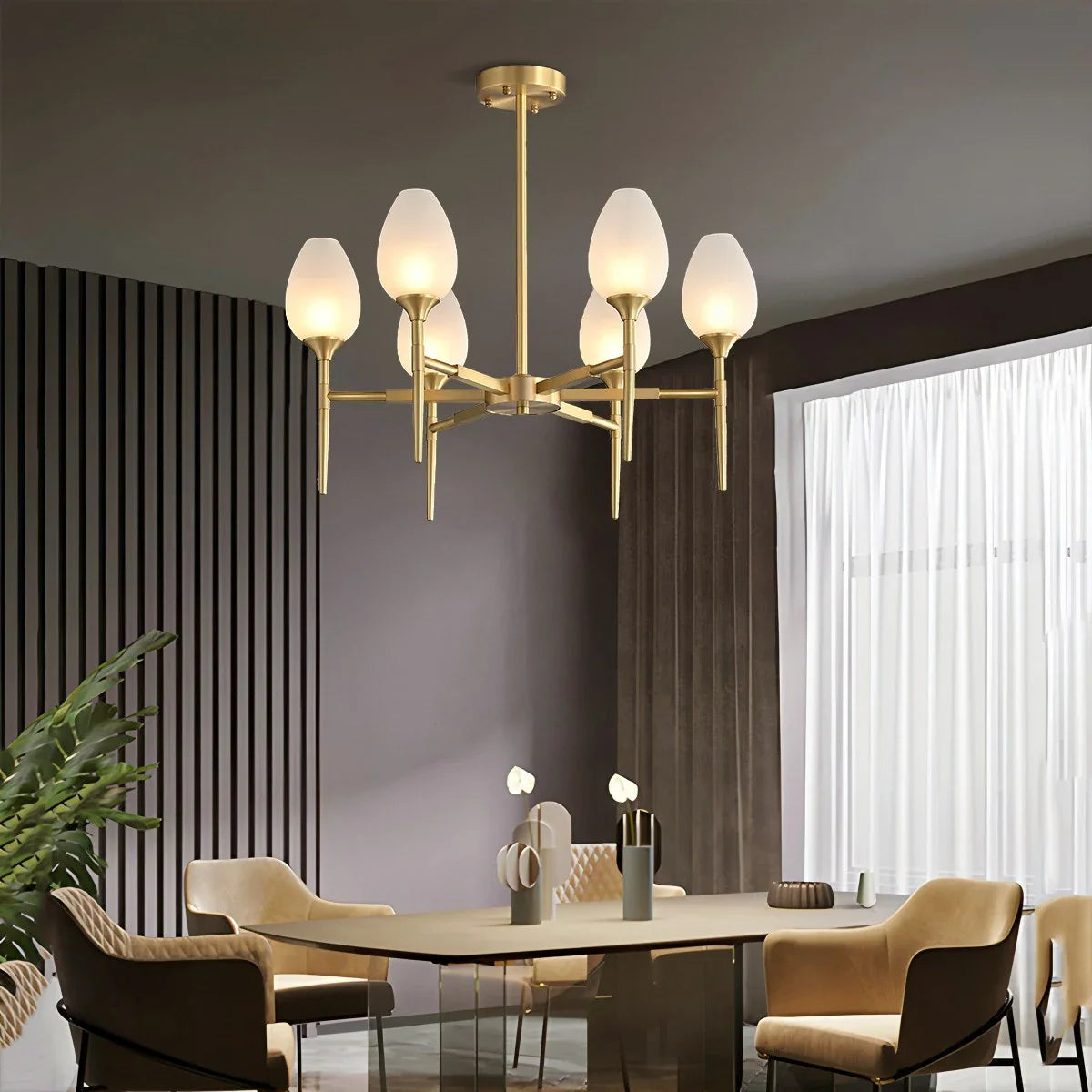 Feyran American All-Copper Bud Glass Chandelier