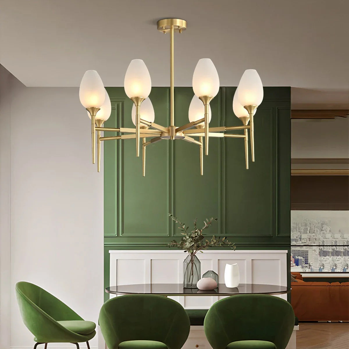 Feyran American All-Copper Bud Glass Chandelier