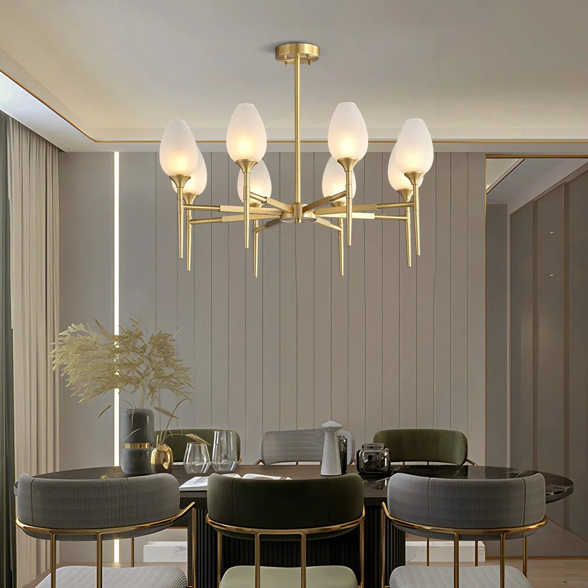 Feyran American All-Copper Bud Glass Chandelier