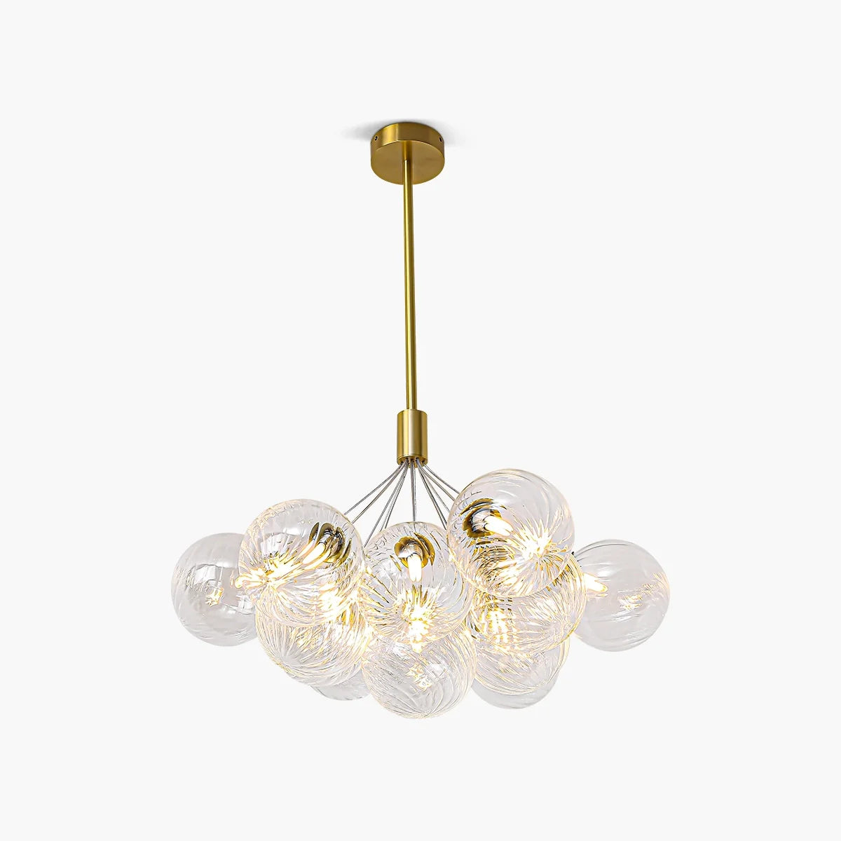 Feyran Luxury All Copper Glass Bubble Ball Chandelier
