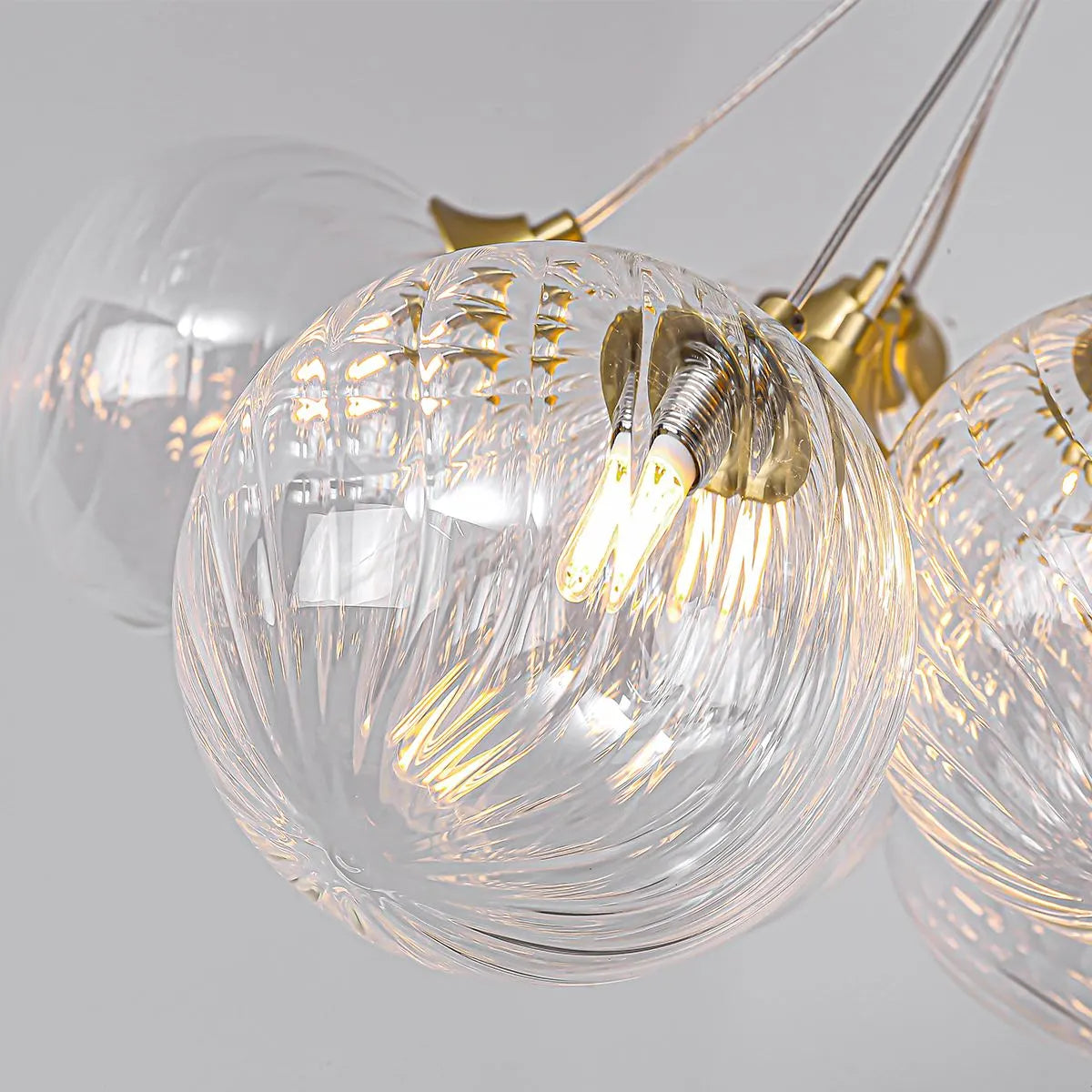 Feyran Luxury All Copper Glass Bubble Ball Chandelier