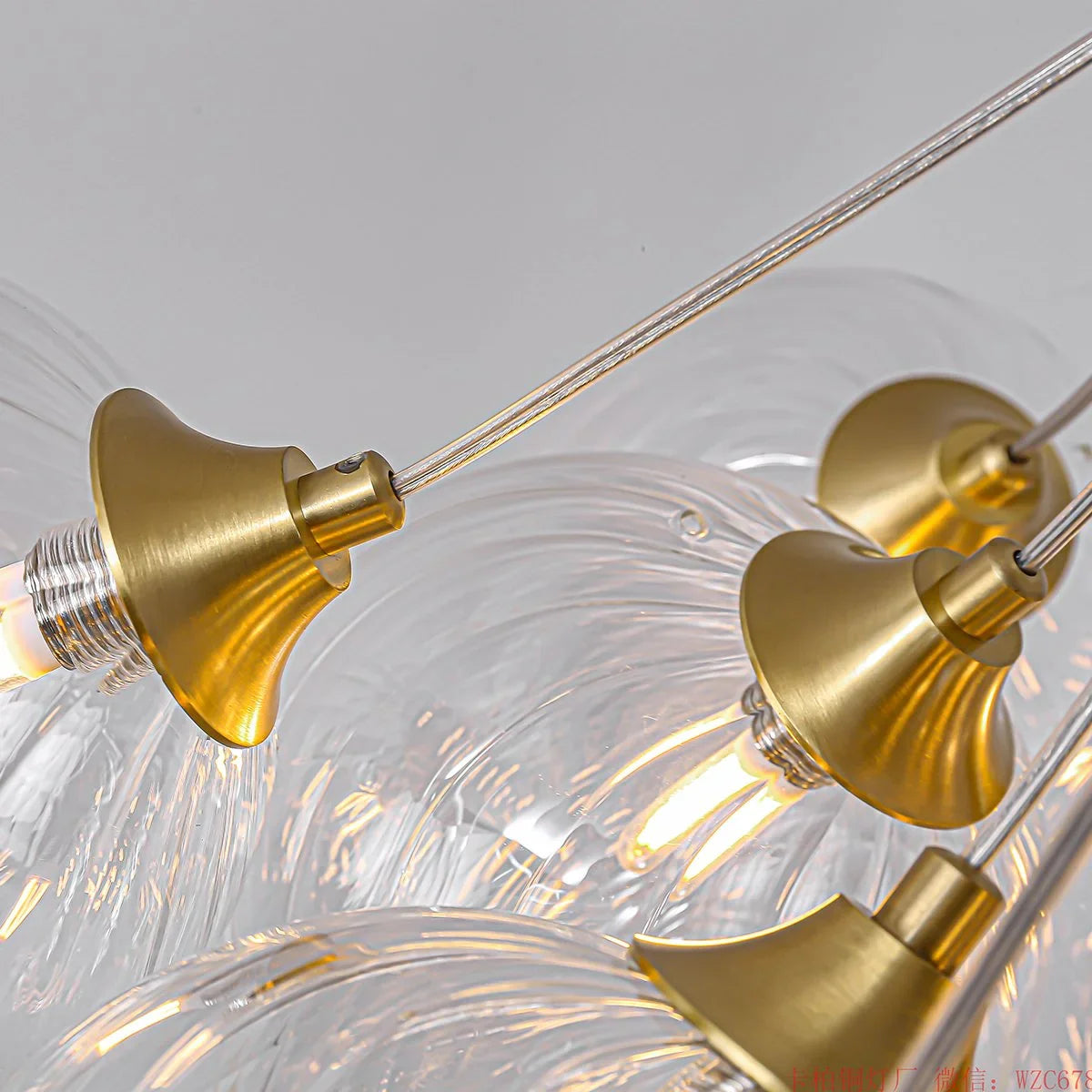 Feyran Luxury All Copper Glass Bubble Ball Chandelier