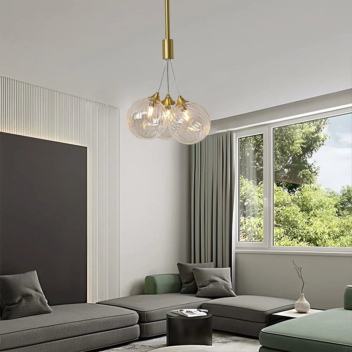 Feyran Luxury All Copper Glass Bubble Ball Chandelier