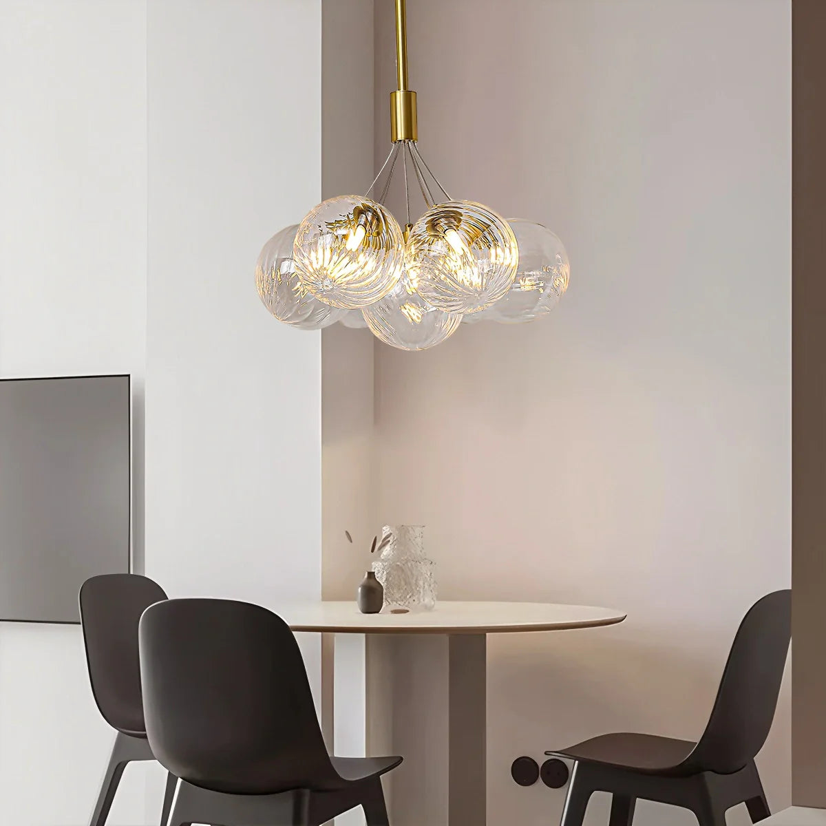 Feyran Luxury All Copper Glass Bubble Ball Chandelier