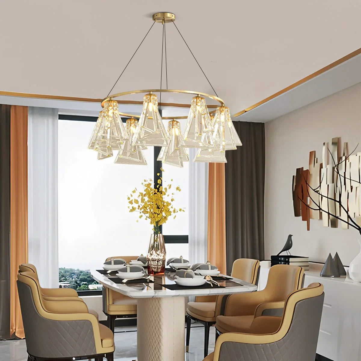 Feyran Modern Simple Crystal Chandelier for Living Room