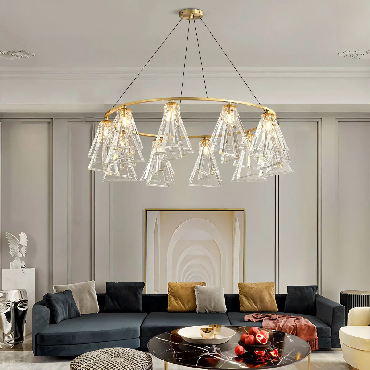Feyran Modern Simple Crystal Chandelier for Living Room