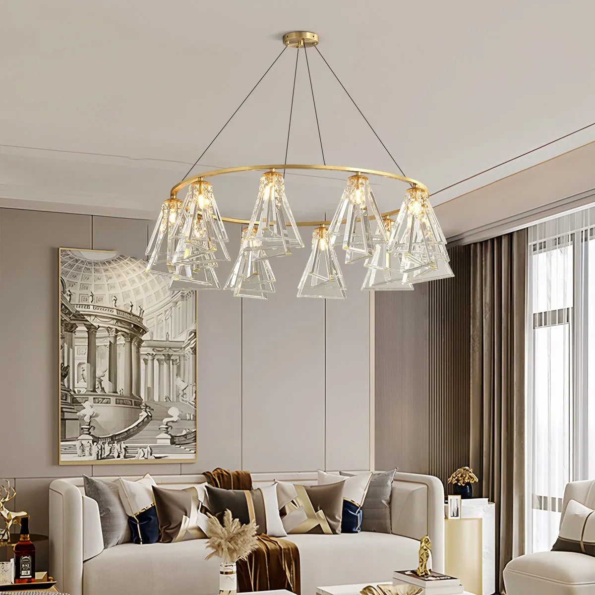 Feyran Modern Simple Crystal Chandelier for Living Room
