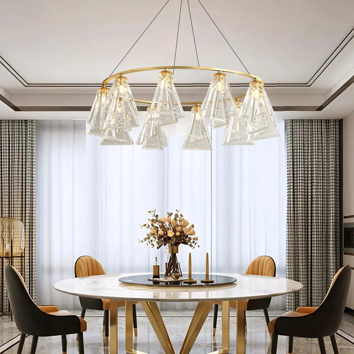 Feyran Modern Simple Crystal Chandelier for Living Room