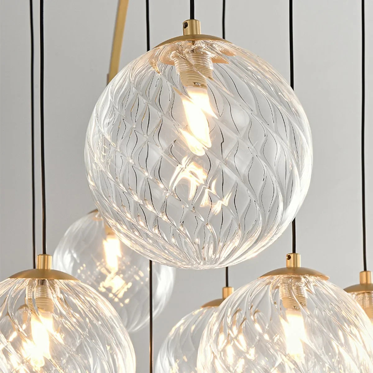 Feyran Modern Luxury Copper Glass Ball Chandelier