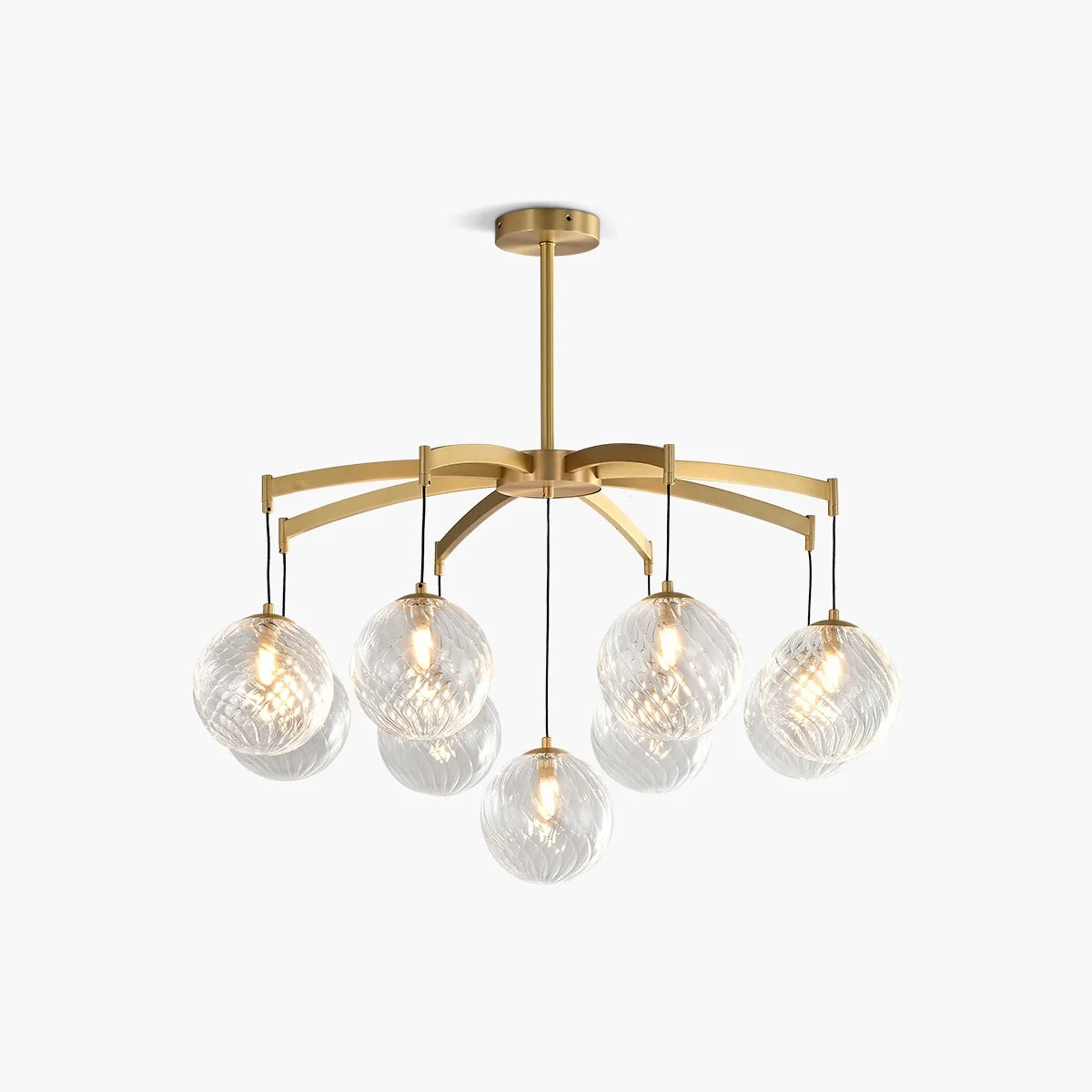 Feyran Modern Luxury Copper Glass Ball Chandelier