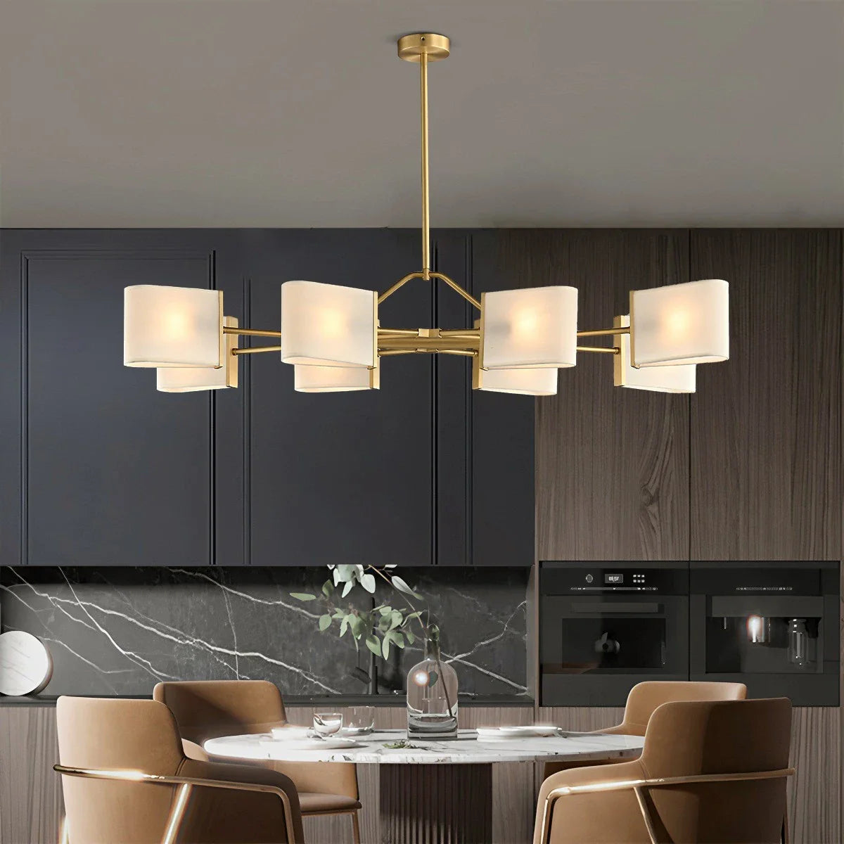 Feyran American Retro Brass Fabric Chandelier