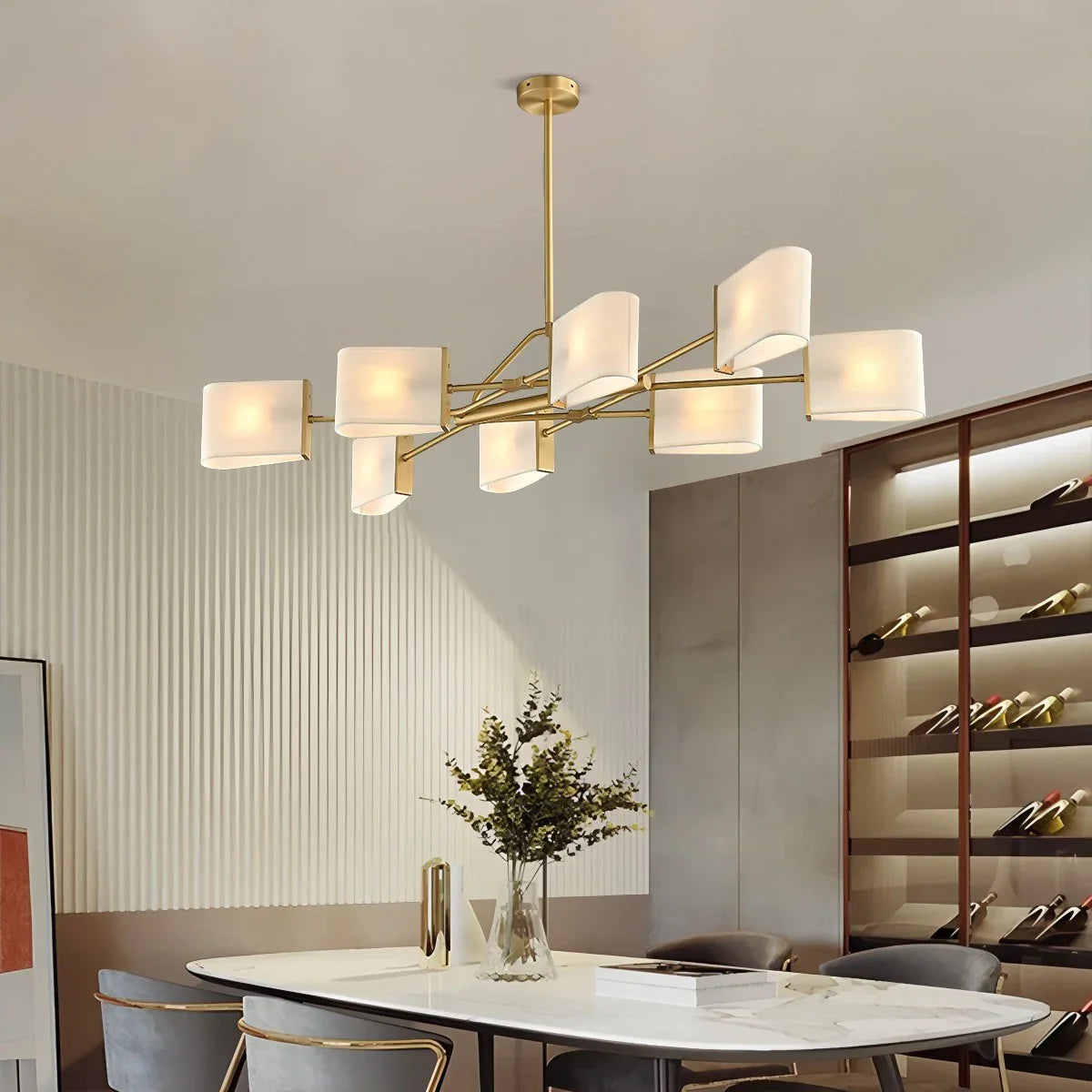 Feyran American Retro Brass Fabric Chandelier