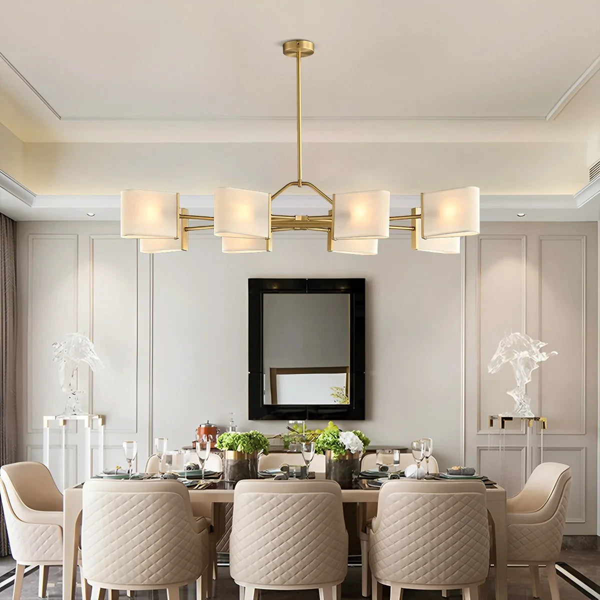 Feyran American Retro Brass Fabric Chandelier