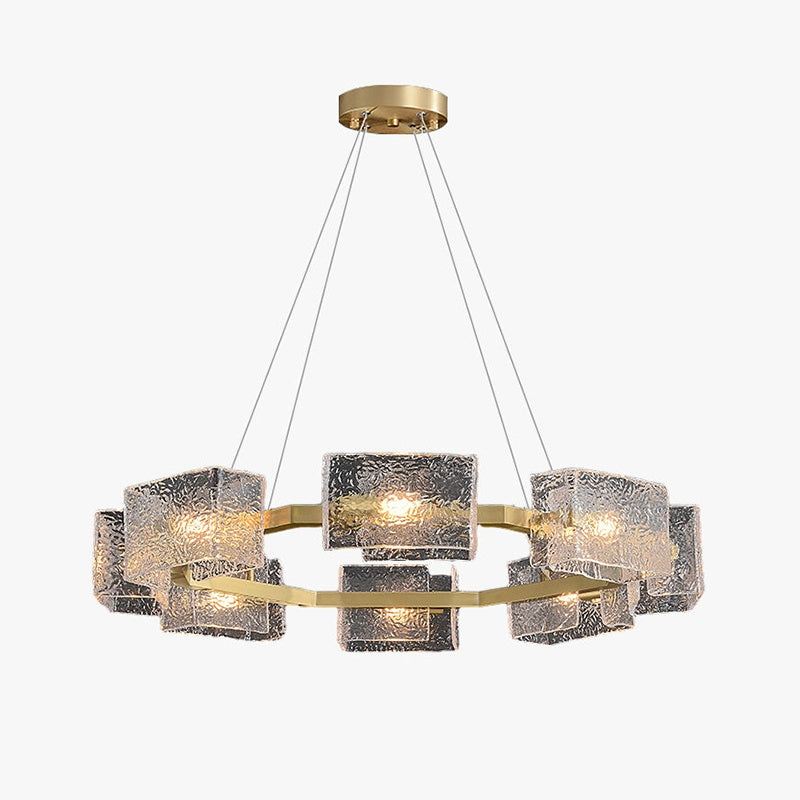 Feyran Textured Glass Round Chandelier