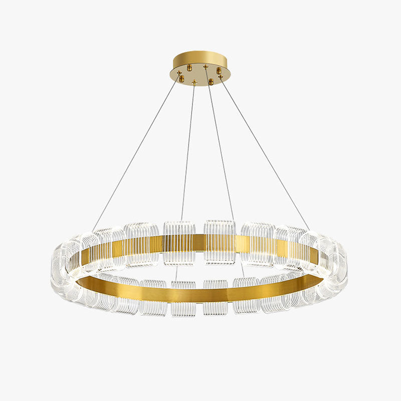 Feyran Gold Circular Led Chandelier for Living Room