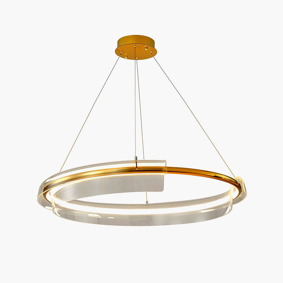 Feyran Iron Acrylic Circular Chandelier for Living Room