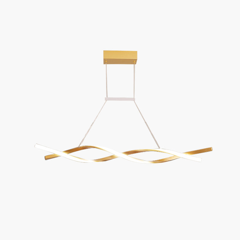 Feyran LED Linear Wave Chandelier for Dining Room