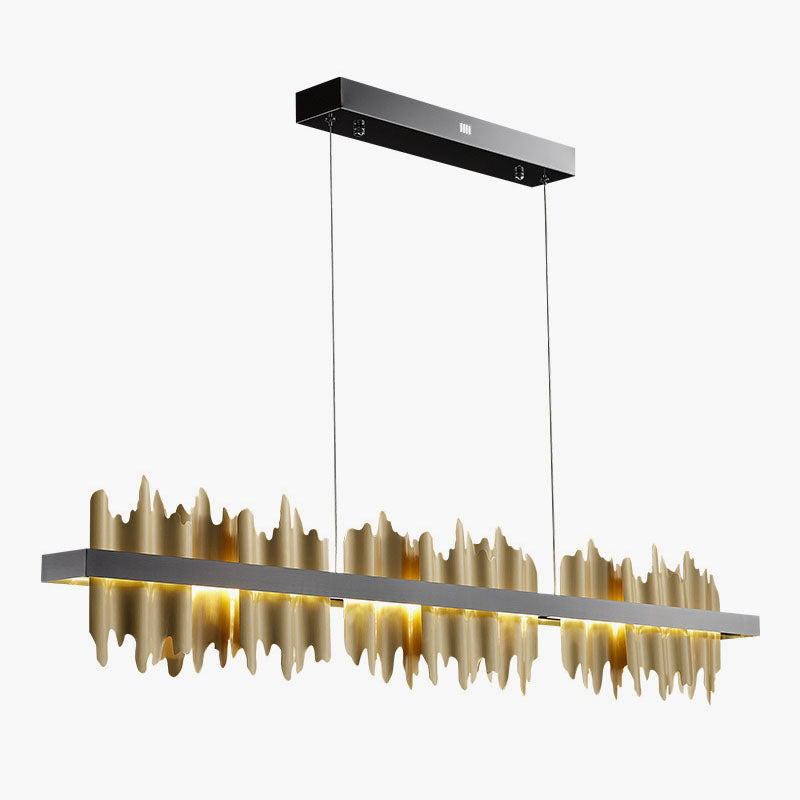 Feyran Iceberg Linear Chandelier-Black & Gold
