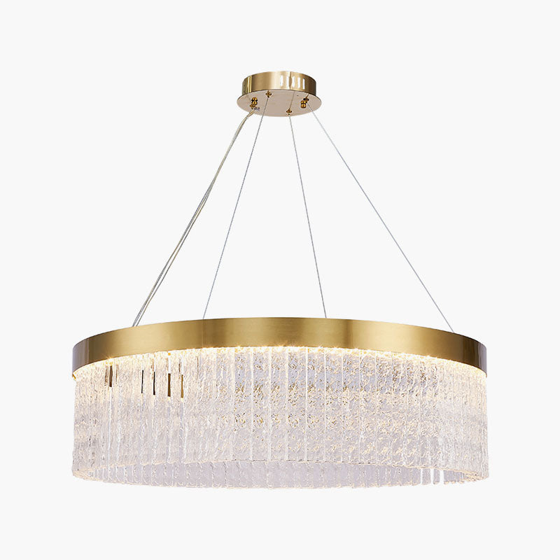 Feyran Round Halo Crystal Chandelier for Living Room