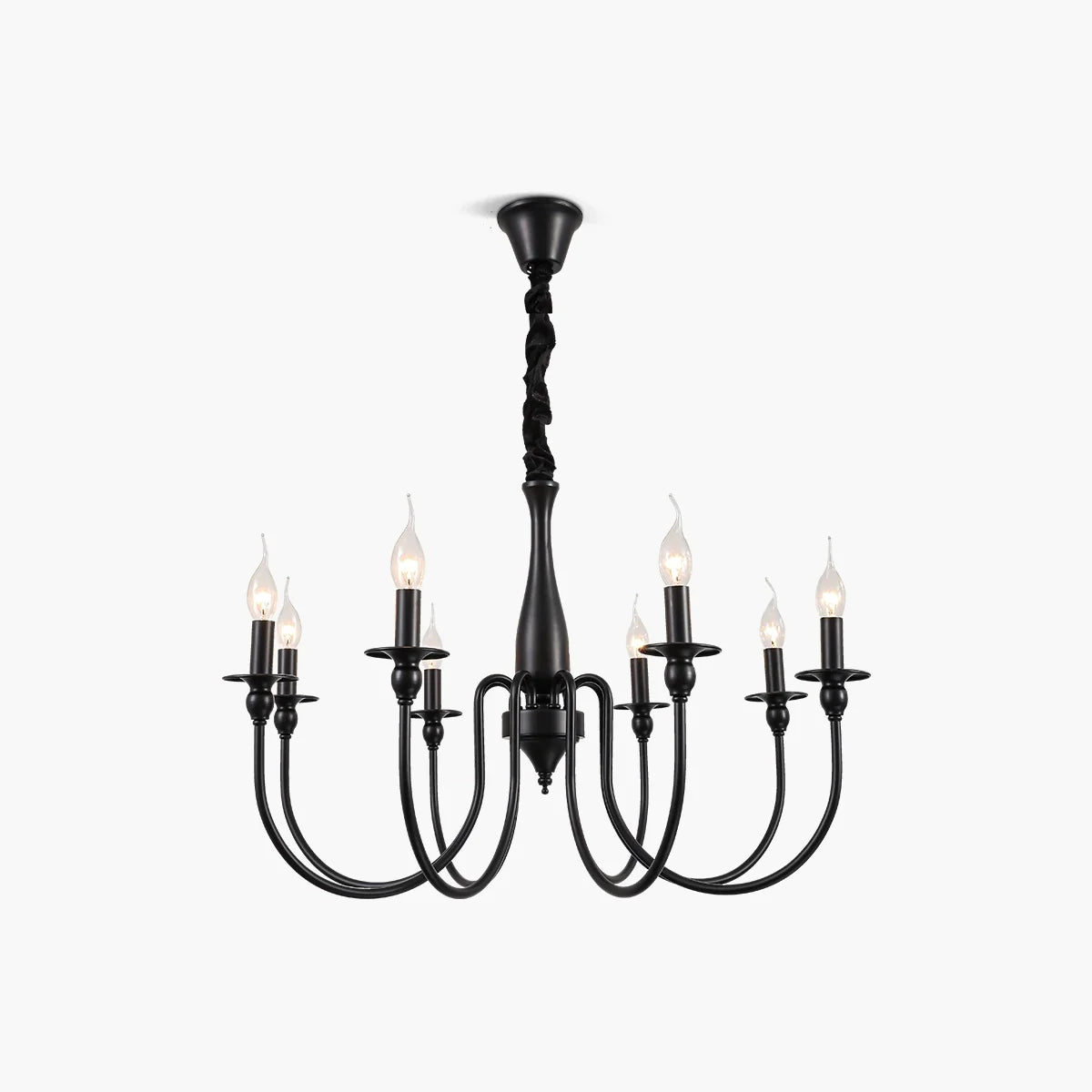 Feyran American Retro Black Candle Chandelier