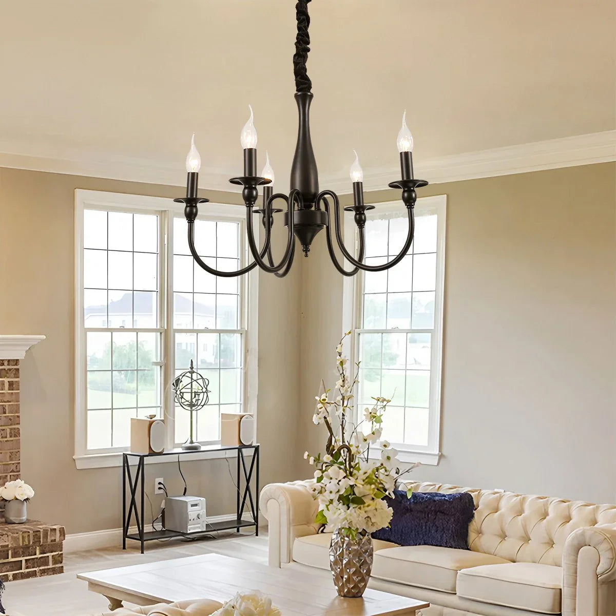Feyran American Retro Black Candle Chandelier