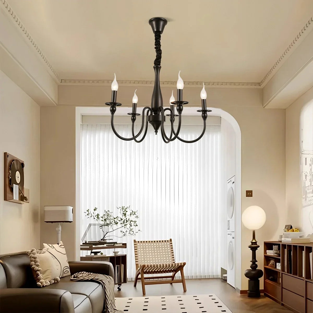 Feyran American Retro Black Candle Chandelier