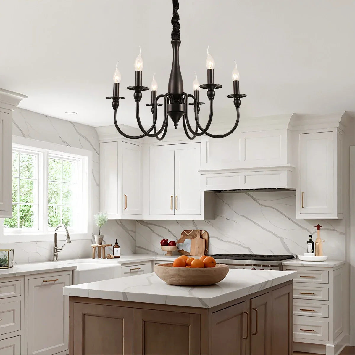 Feyran American Retro Black Candle Chandelier