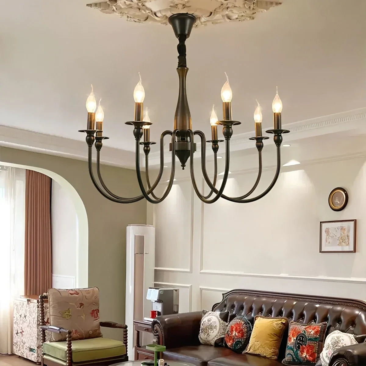 Feyran American Retro Black Candle Chandelier