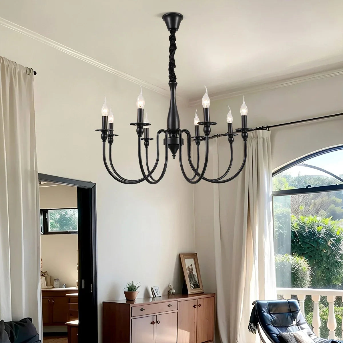 Feyran American Retro Black Candle Chandelier