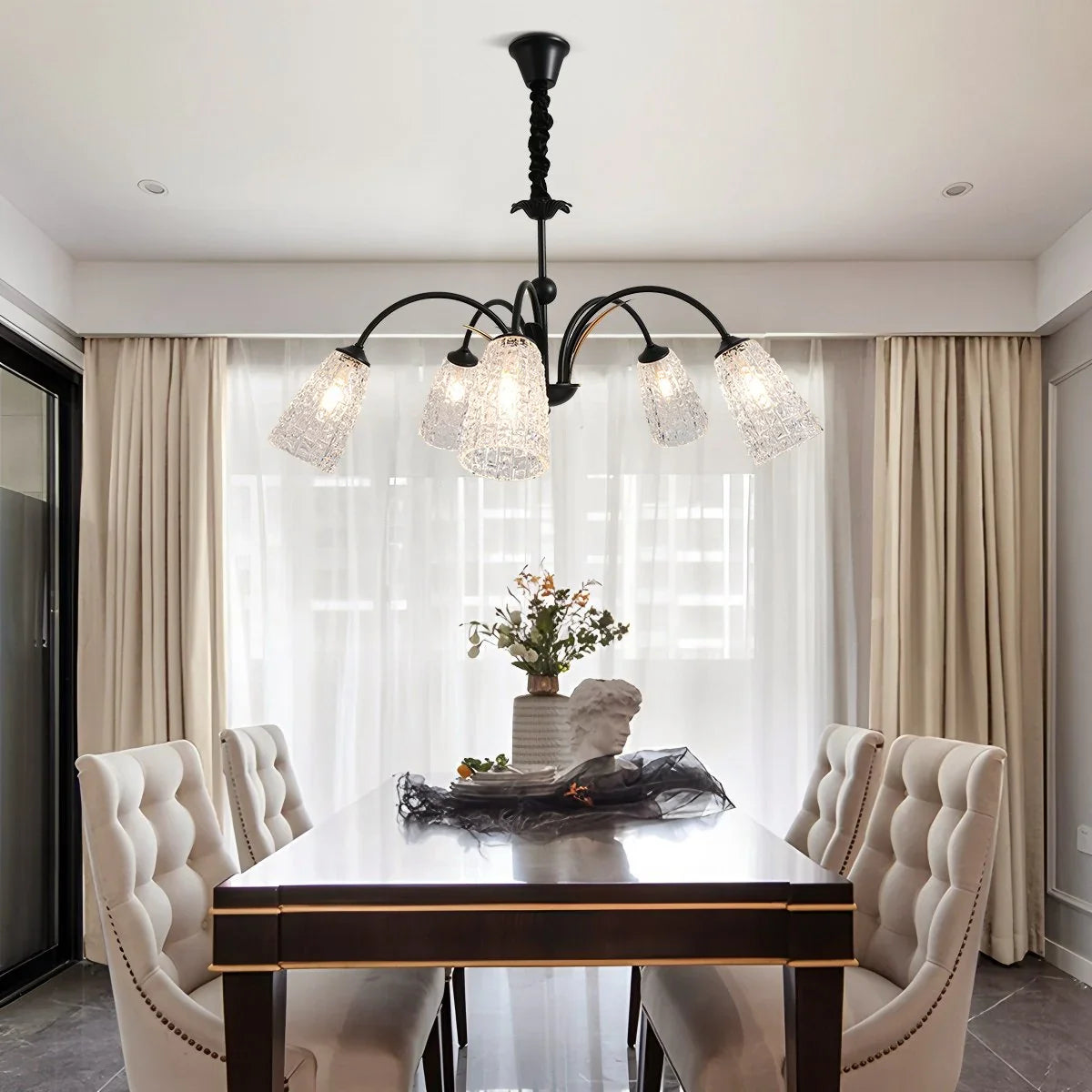Feyran American Retro Iron Glass Chandelier