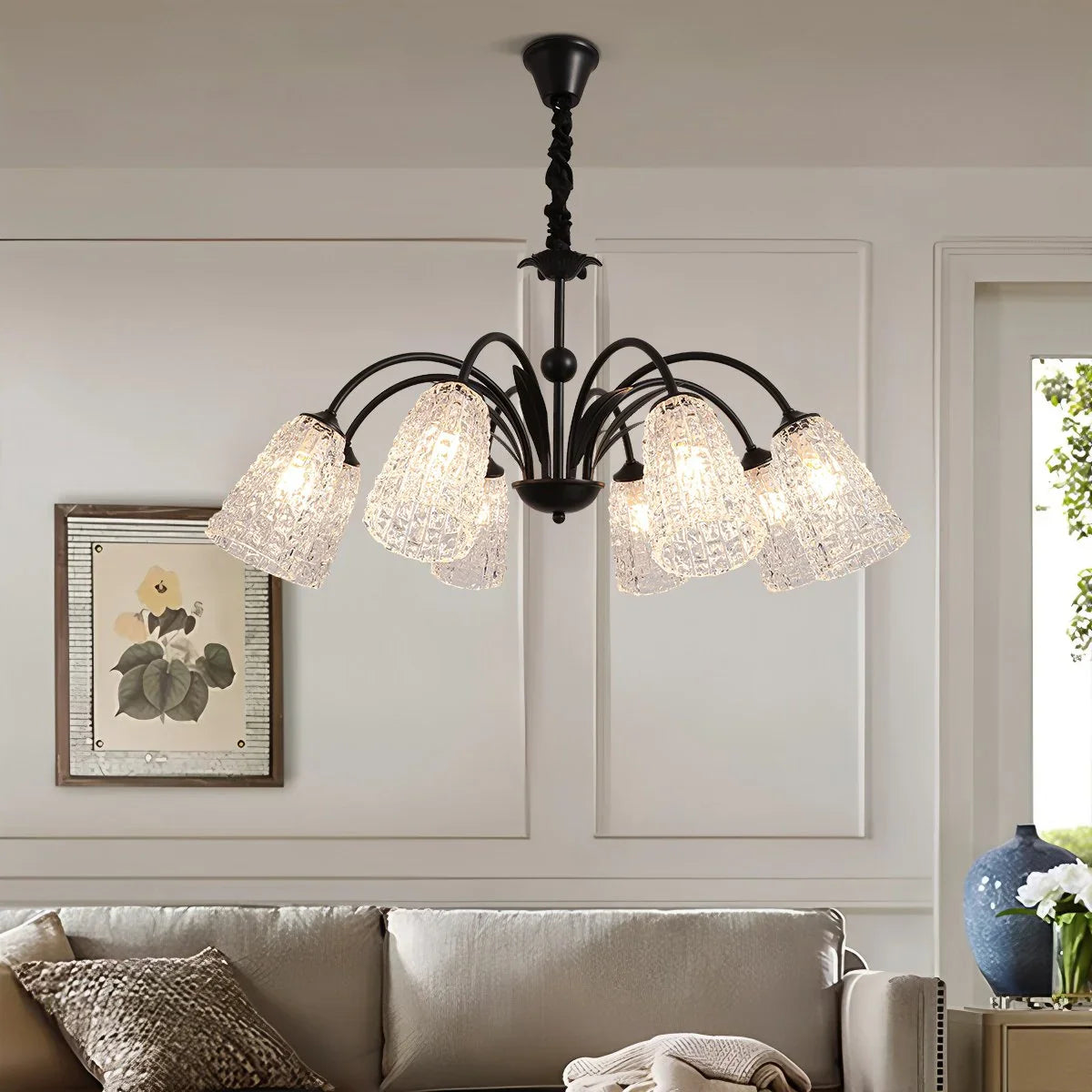 Feyran American Retro Iron Glass Chandelier