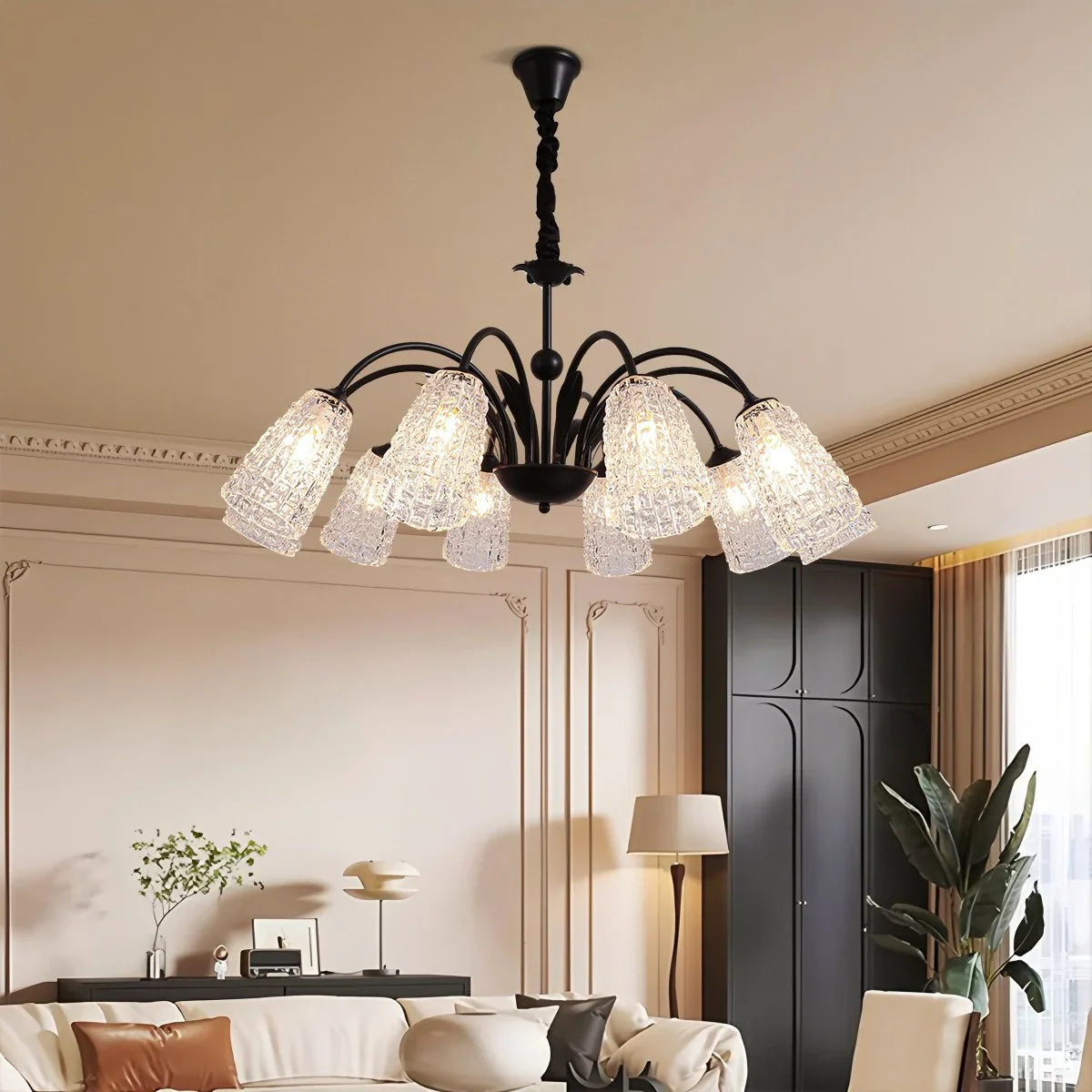 Feyran American Retro Iron Glass Chandelier