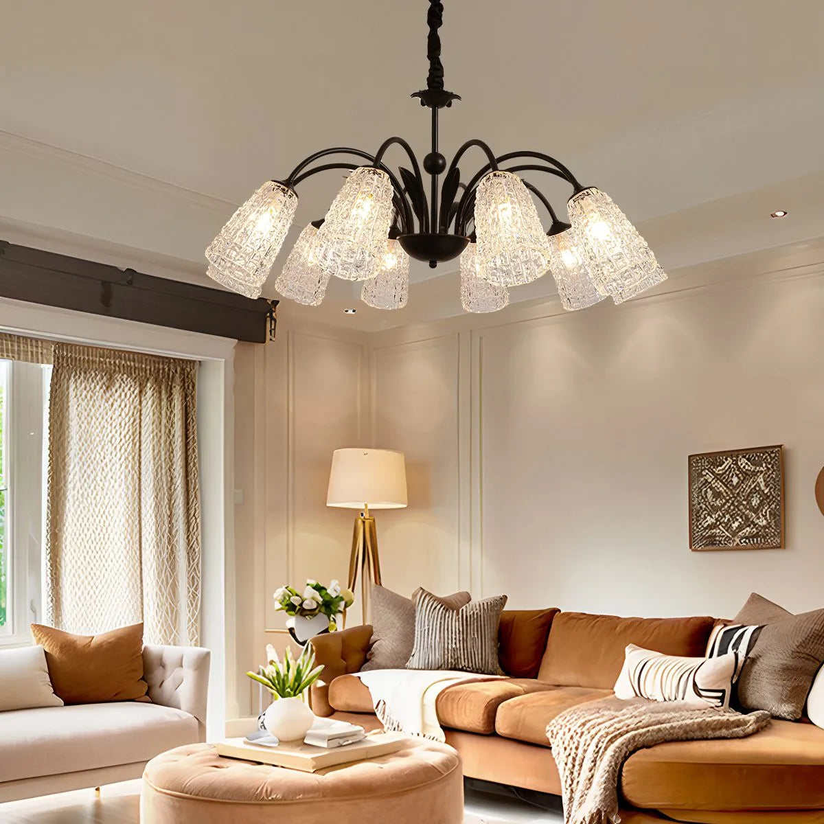 Feyran American Retro Iron Glass Chandelier